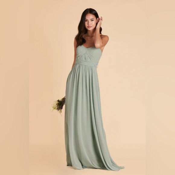 Birdy Grey Grace Convertible Chiffon Sage Bridesmaid Maxi Dress NWT - Picture 2 of 3